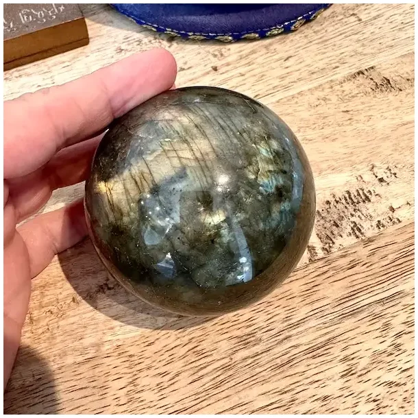 �gte labradorit kugle spirituel dekoration til hjemmet