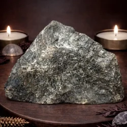 Unik Stor Labradorit Plade 1532g � Bl�t Flash R�/Poleret 18x13,6 cm