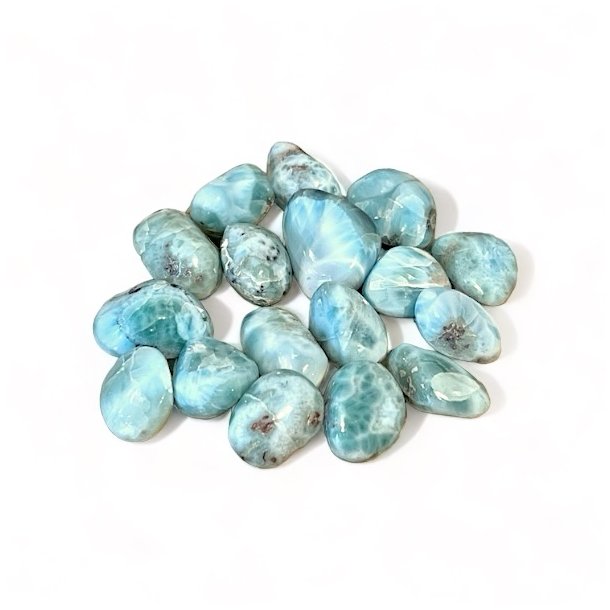 Larimar lommesten 1,5-2 cm bl� krystal fra Den Dominikanske Republik