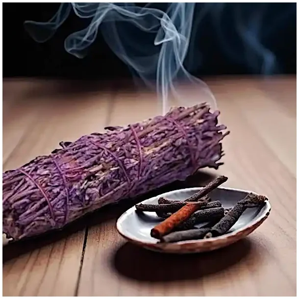 Lavendel smudgestick ca. 11,5 cm til aura rensning, energibalancering og indre ro