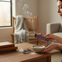 Lavendel smudgestick ca. 11,5 cm til aura rensning, energibalancering og indre ro