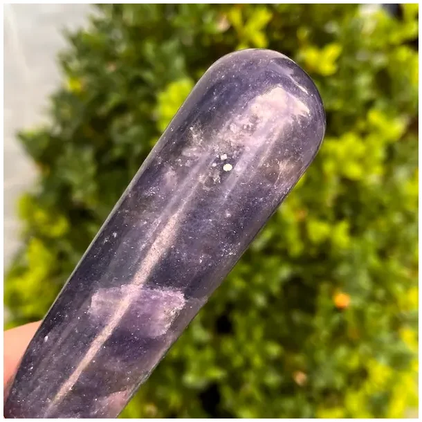 Lepidolit healerstav 13,1 cm  kraftfuld massagestav til ro, healing og indre balance