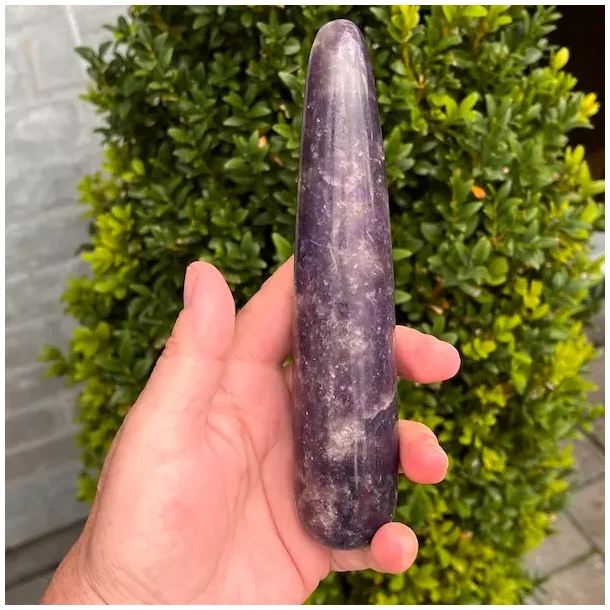 Lepidolit healerstav 16,2 cm  kraftfuld massagestav til ro, healing og indre balance