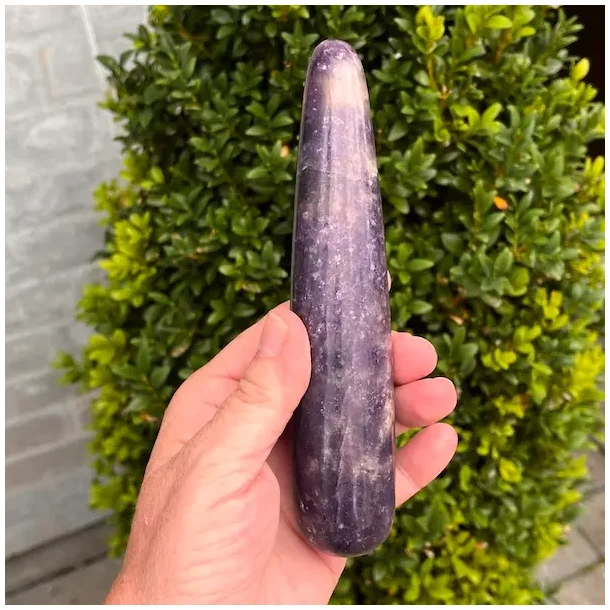 Lepidolit healerstav 16,2 cm  kraftfuld massagestav til ro, healing og indre balance