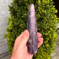 Lepidolit healerstav 16,2 cm  kraftfuld massagestav til ro, healing og indre balance