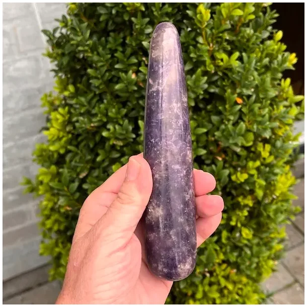 Lepidolit healerstav 16,2 cm  kraftfuld massagestav til ro, healing og indre balance