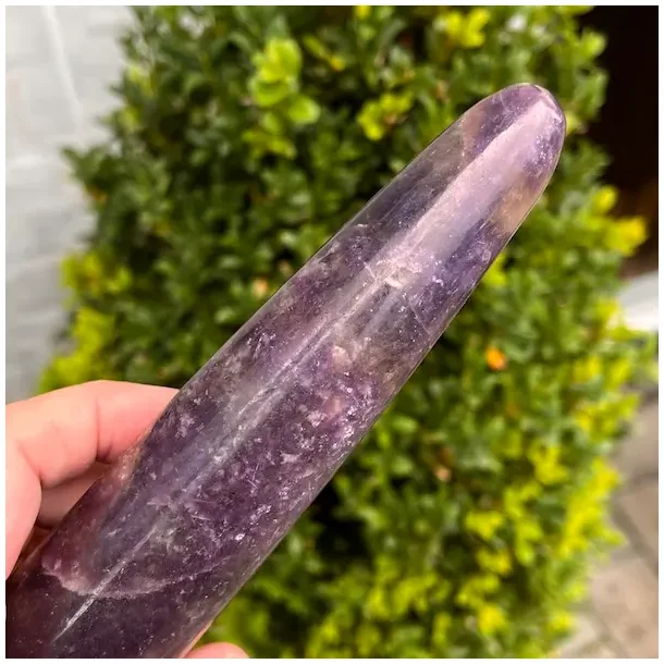 Lepidolit healerstav 16,2 cm  kraftfuld massagestav til ro, healing og indre balance