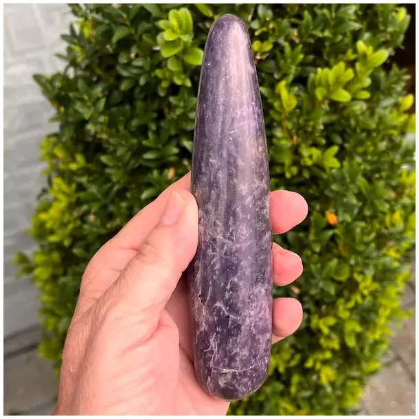Lepidolit healerstav 15 cm  kraftfuld massagestav til ro, healing og indre balance