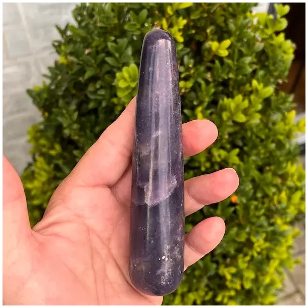 Lepidolit healerstav 13,1 cm  kraftfuld massagestav til ro, healing og indre balance