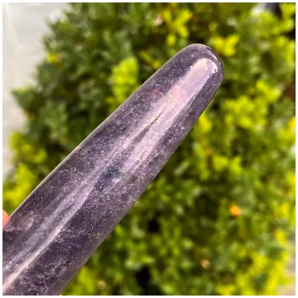 Lepidolit healerstav 13,1 cm  kraftfuld massagestav til ro, healing og indre balance