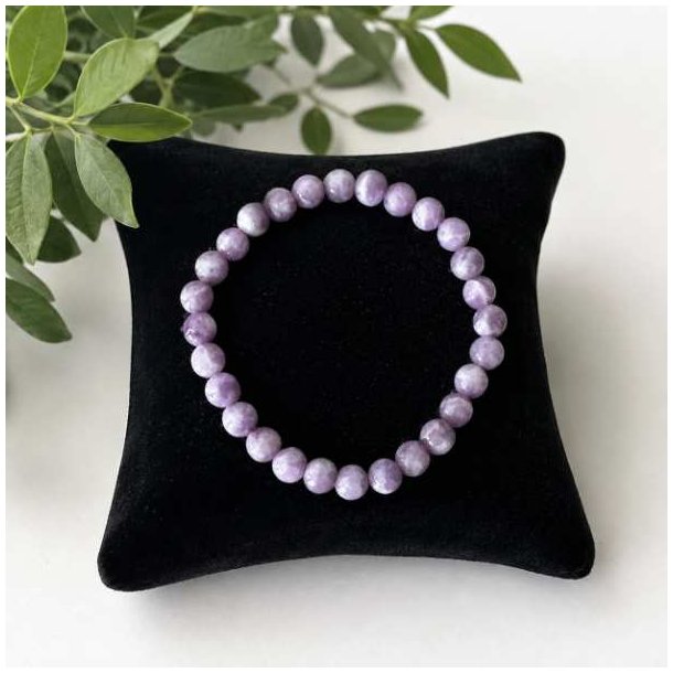 Lepidolit krystalarmb�nd 6 mm | 16-18 cm