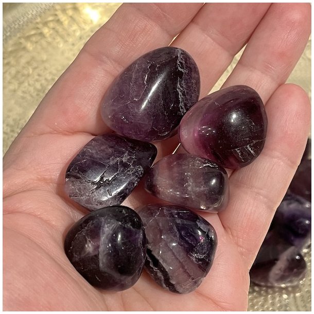 Lilla fluorit | lommesten | Ml 2 - 3 cm | B kvalitet