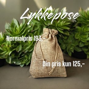 Lykkepose med Lommesten,  Ml 2,5 - 3 cm
