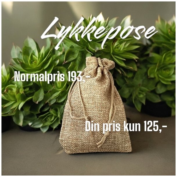 Lykkepose med Lommesten,  Ml 2,5 - 3 cm