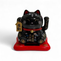 Sort Lucky Cat  En Unik og Sd Udgave af Den Klassiske Maneki Neko