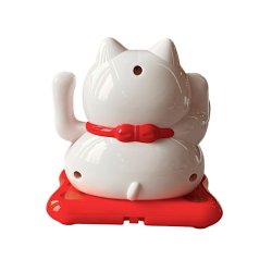 Hvid Lucky Cat  En Charmerende og Unik Fortolkning af Den Klassiske Maneki Neko