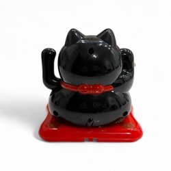 Sort Lucky Cat  En Unik og Sd Udgave af Den Klassiske Maneki Neko