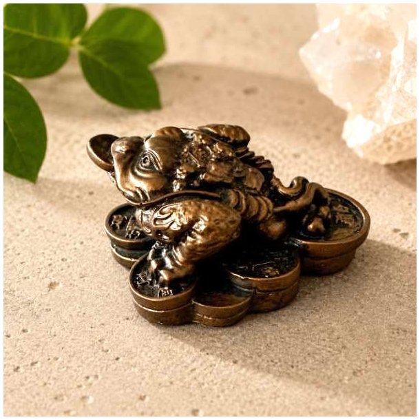 Feng Shui lykkefr� i poly resin p� m�nter