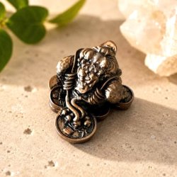 Feng Shui lykkefr� i bronzefarvet poly resin