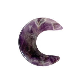 Poleret bndametyst mne  skret halvmne til balance og spirituel energi