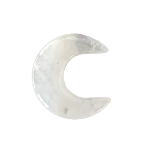 Poleret bjergkrystal mne  skret halvmne til dekoration og spirituel energi