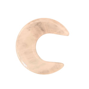 Poleret rosenkvarts mne  skret halvmne til krlighed og spirituel energi