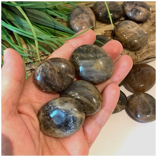 Sort mnesten | Lommesten | Ml 3 - 4 cm