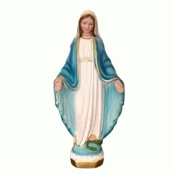 Stor Fluoserende Madonna statue 33x15 cm � H�ndmalet italiensk gipsfigur