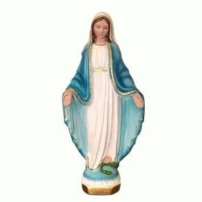 Stor Fluoserende Madonna statue 33x15 cm � H�ndmalet italiensk gipsfigur