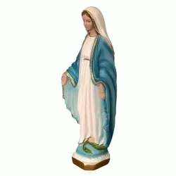 Stor Fluoserende Madonna statue 33x15 cm � H�ndmalet italiensk gipsfigur