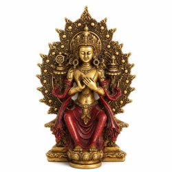 Dekorativ Maitreya Buddha figur i massiv polyresin til meditation og harmonisk indretning.