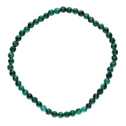 Facetslebet �gte Malakit Armb�nd � 4 mm Elastisk, Perfekt Pasform til H�ndled 16-18 cm