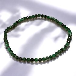 Facetslebet �gte Malakit Armb�nd � 4 mm Elastisk, Perfekt Pasform til H�ndled 16-18 cm