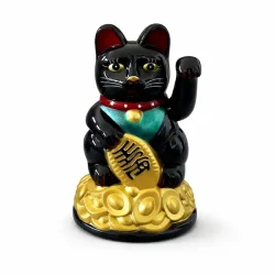 Maneki Neko sort vinkekat � held, rigdom og bev�gelse 13 cm
