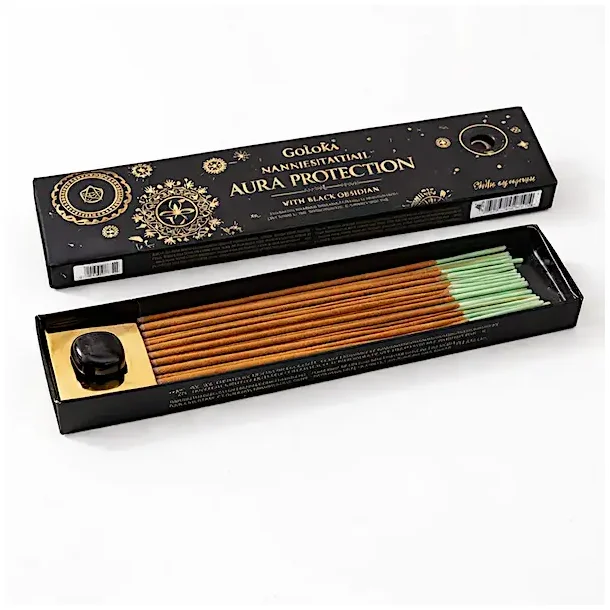 Manifestation R�gelsespinde fra Goloka med Obsidian � 11 - 12 Aura Protection pinde