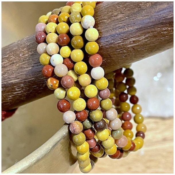 Krystal armbnd | Mookait | 4 mm. stenperler | Ml 16 - 18 cm