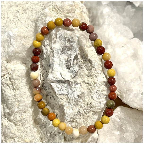 Krystal armbnd | Mookait | 4 mm. stenperler | Ml 16 - 18 cm