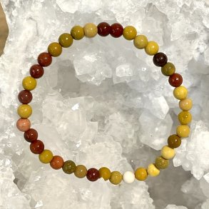 Krystal armbnd | Mookait | 4 mm. stenperler | Ml 16 - 18 cm