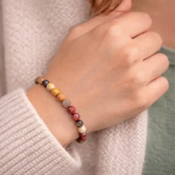 Krystal armb�nd | facetslebet | Mookait | 6 mm. stenperler | M�l 16 - 19 cm