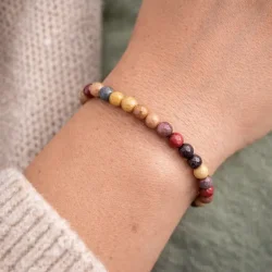 Krystal armb�nd | facetslebet | Mookait | 6 mm. stenperler | M�l 16 - 19 cm