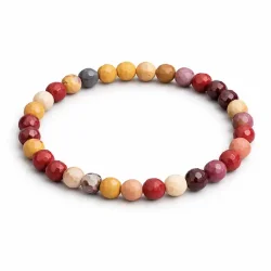 Krystal armb�nd | facetslebet | Mookait | 6 mm. stenperler | M�l 16 - 19 cm