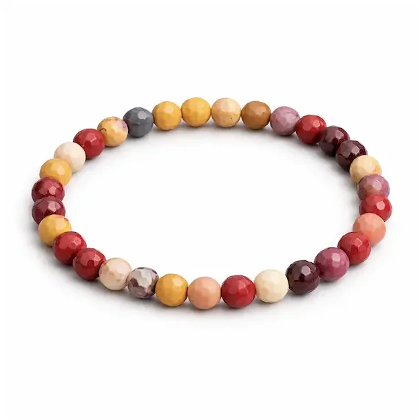 Krystal armb�nd | facetslebet | Mookait | 6 mm. stenperler | M�l 16 - 19 cm