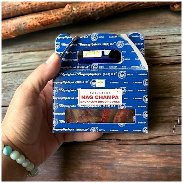 Backflow rgelseskegler med Nag Champa  - 24 stk - ikonisk duft til backflow holder