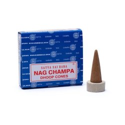 Nag Champa r�gelseskegler cones 12 stk med metalholder � perfekt til meditation og healing