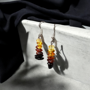 Nikkelfri �reringe i �gte Baltisk Rav - 4 cm