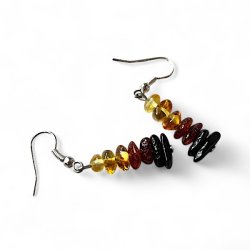 Nikkelfri reringe i gte Baltisk Rav - 4 cm