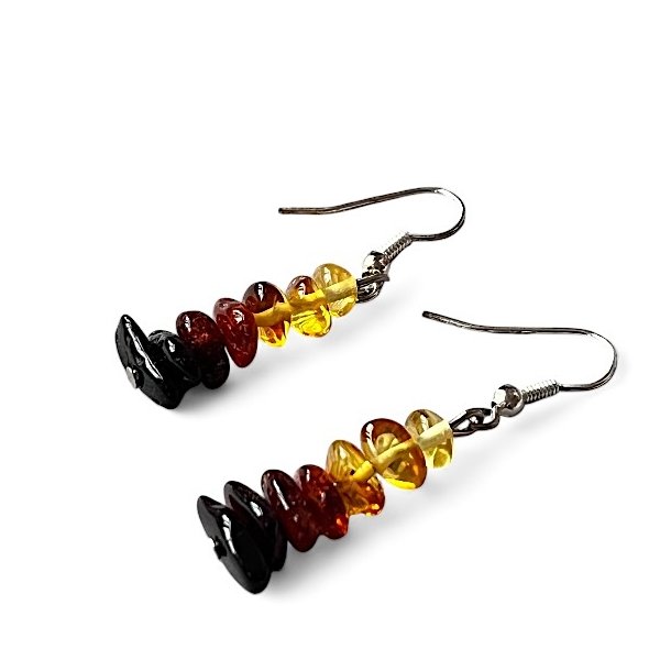 Nikkelfri reringe i gte Baltisk Rav - 4 cm