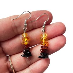 Nikkelfri reringe i gte Baltisk Rav - 4 cm