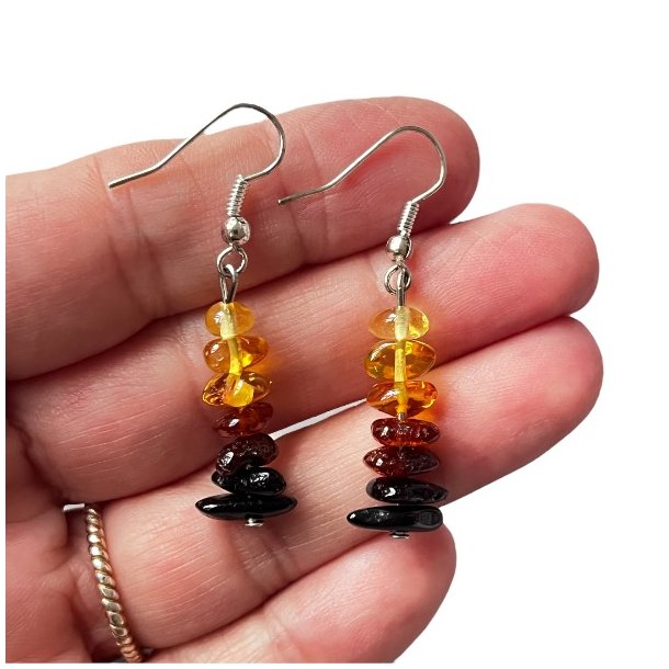 Nikkelfri reringe i gte Baltisk Rav - 4 cm