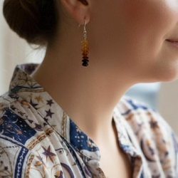 Nikkelfri �reringe i �gte Baltisk Rav - 4 cm